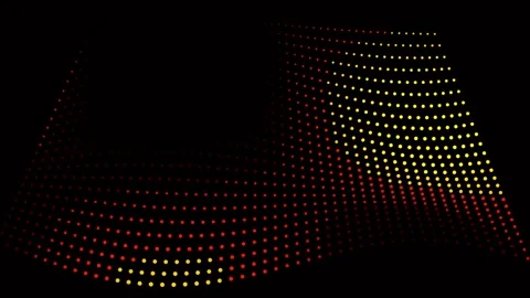 Abstract glowing digital dot matrix wave motion video 4K 動画素材 344809563