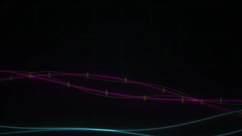 Abstract glowing digital financial line graph moving on dark background. Stock Footage 346330763