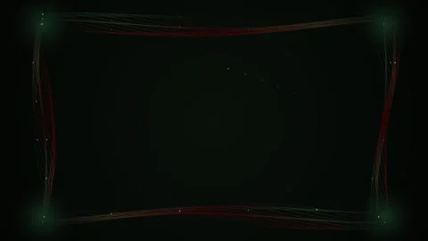 Abstract glowing digital frame border with green lights on black background Stock Footage 346659471