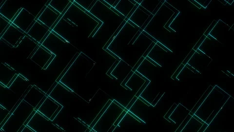 Abstract glowing digital grid background animation with stripes and particles. Stock Footage 159450010