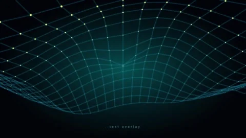 Abstract Glowing Digital Grid Wave Motion Loop Stock Footage 344752159