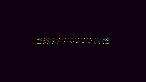 Abstract glowing digital particle flow connecting data streams in a vibrant.. Video stock 337163709