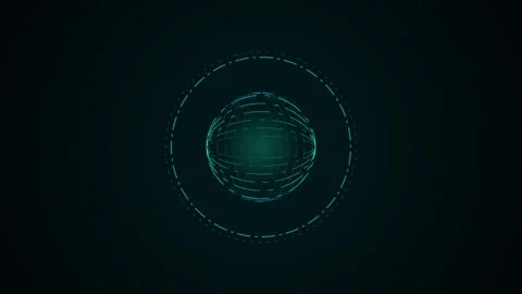 Abstract glowing digital sphere animation in 4K Stock-Footage 345595074