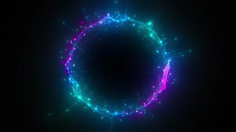 Abstract glowing digital sphere with connected points and lines Stock Footage 309942009