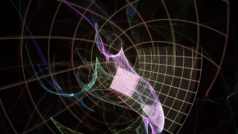 Abstract Glowing Digital Wireframe Grid and Neon Energy Lines Background Vidéo 346222293