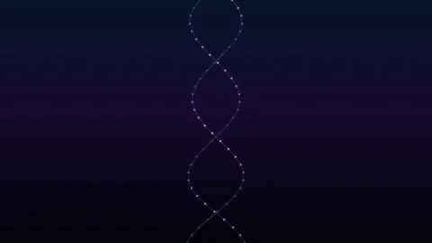 Abstract glowing DNA double helix on dark background Stock Footage 335893896