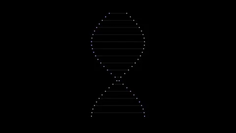 Abstract Glowing DNA Double Helix Rotating on Black Background Stock Footage 344950874