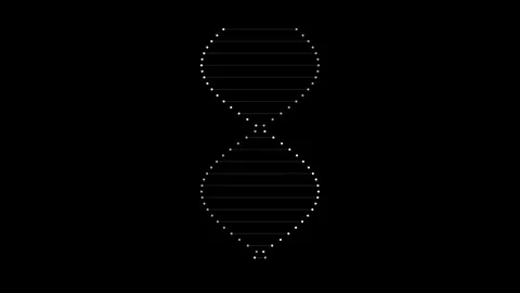 Abstract Glowing DNA Double Helix Rotating on Black Background Stock Footage 344950876