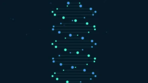 Abstract Glowing DNA Helix Animation Video stock 342589572