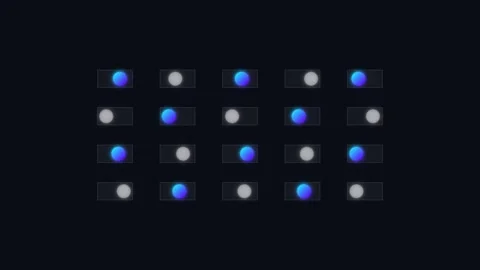 Abstract Glowing Dot Grid Matrix Data Interface Stock Footage 341844987