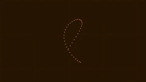Abstract glowing dot pattern forming a digital wave line movement on black .. Stock Footage 337163528