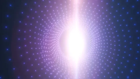 Abstract glowing dot vortex with bright central light Stock Footage 337132212