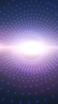 Abstract glowing dot vortex with bright central light, forming a futuristic r イラスト素材