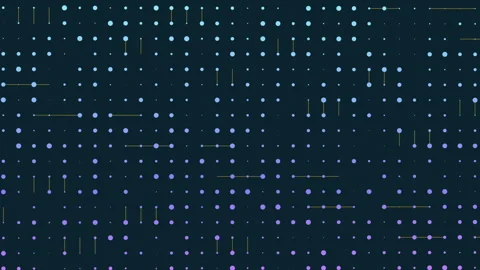 Abstract glowing dots and lines forming digital network pattern on dark Stock Footage 333146449