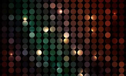 Abstract glowing dots background with dark gradient. colorful light. Stock Illustration