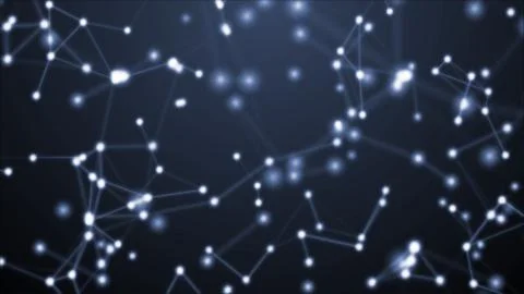 Abstract glowing dots on a blue screen Stock Illustration