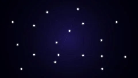 Abstract Glowing Dots Network on Dark Blue Technology Background Stock Illustration