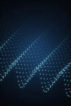 Abstract Glowing Dots Pattern Against Dark Space Background Design Stock Illustration