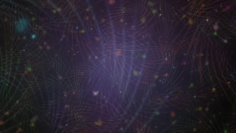 Abstract Glowing Dynamic Lines Particles on a Dark Cosmic Background Stock Footage 307603144