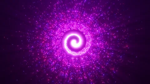 Abstract glowing e particles flying in a spiral in a whirlwind of energy Stock Footage 289221088