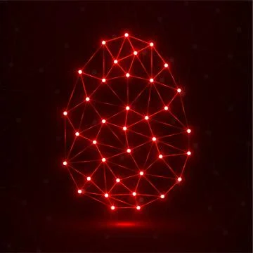 Abstract glowing Easter egg polygonal shape, network connections Stock Illustration