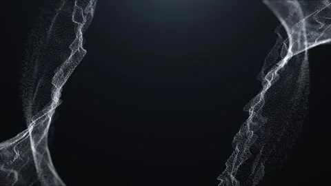 Abstract glowing elegant wave of particles and dots moving on blue luxury Stock Footage 317810987