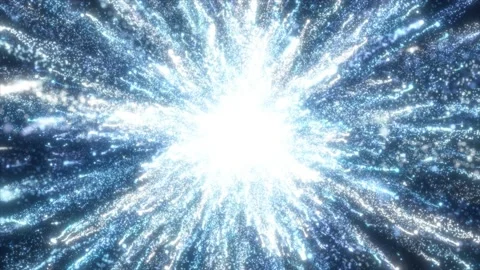 Abstract glowing energy explosion blue swirl fireworks from blue lines and .. Video stock 234518978