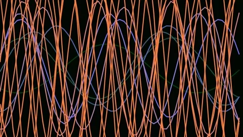 Abstract glowing energy lines flowing digitally on a dark technological bac.. Stock Footage 341055146