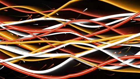Abstract glowing energy lines flowing smoothly across black background with.. Vídeos de archivo 344843266