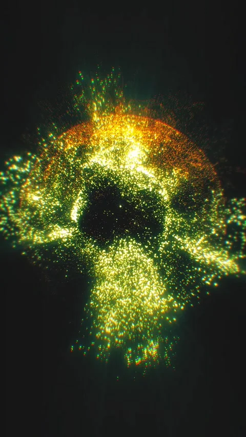 Abstract glowing energy particle sphere portal explosion 库存影片 343377253