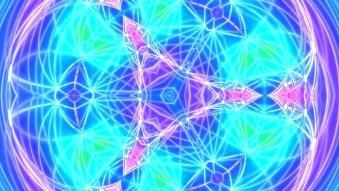Abstract Glowing Energy Pattern: Vibrant Psychedelic Color Flow Background Lo Stock Footage 339345597