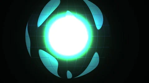 Abstract Glowing Energy Sphere Pulsing with Cyan and White Light Effects. Stock Footage 341788519