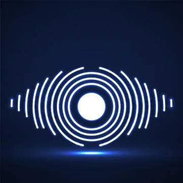 Abstract glowing eye of lines. Vector logo Stock Illustration