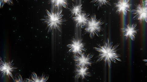 Abstract Glowing Falling Flowers Background with Light Streaks 库存影片 330885586