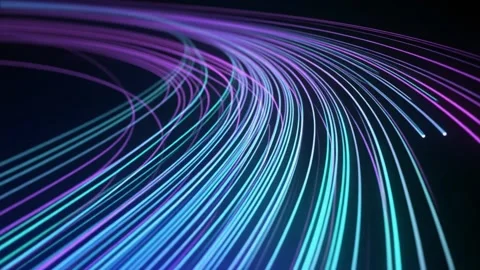 Abstract Glowing Fiber Optic Data Stream Lines Background 4K Stock Footage 328785933