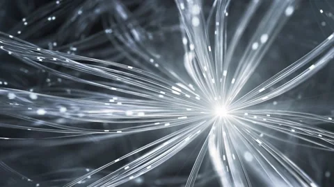 Abstract glowing fiber optic lines in dark background. Stock Footage 334024080