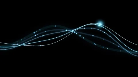Abstract glowing fiber optic lines pulsing across dark background in seamle.. Video stock 344823638