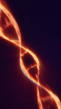 Abstract glowing fiery infinity loop of light with radiant energy on dark bac Stock Illustration
