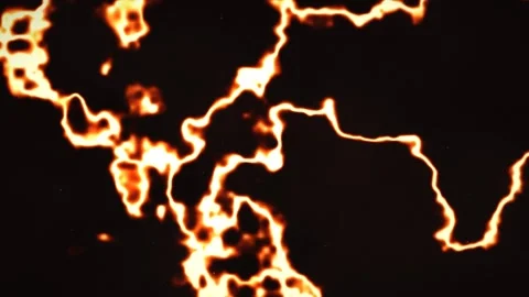 Abstract Glowing Fire Lines Flowing Dynamic Energy Background Stock Footage 347965729