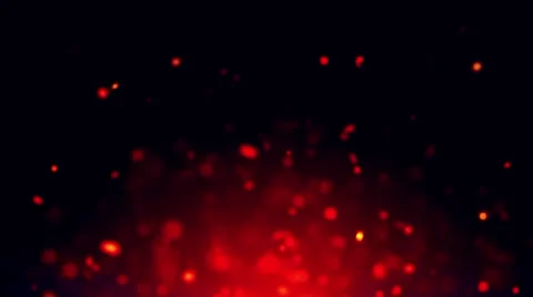 Abstract Glowing Fire Particles on Black Background Stock Footage 265653474