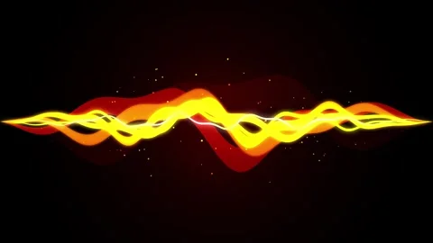 Abstract glowing fire waves and energy lines banner illustration video Stock Footage 345242917