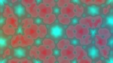 Abstract glowing floral pattern background loop with purple and green gradien Stock Footage 336883016