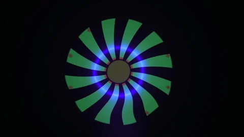 Abstract glowing flower pattern with green and blue lights. Stock Footage 334465942