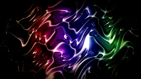 Abstract Glowing Fluid Waves with Vibrant Red, Purple, and Green Colors on .. Stock Footage 347028311
