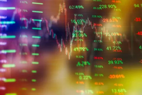 Abstract glowing forex chart interface wallpaper. Investment, trade, stock, f Foto stock