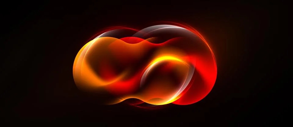 Abstract glowing form resembling infinity symbol. Warm colors dominate, cre.. Stock Illustration
