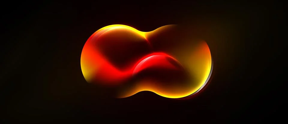 Abstract glowing form resembling infinity symbol. Warm colors dominate, cre.. Stockillustratie