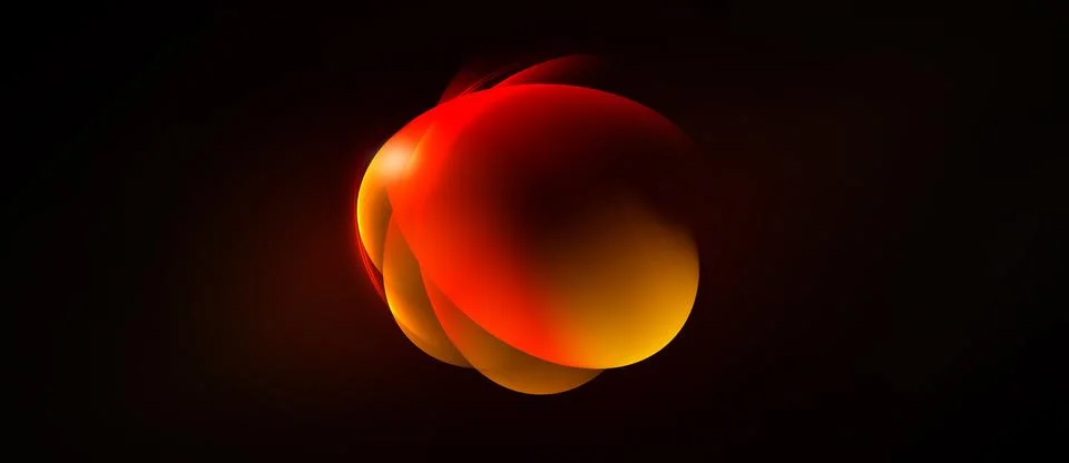 Abstract glowing forms overlap, creating warm color gradients. Red, orange hu Ilustración de archivo