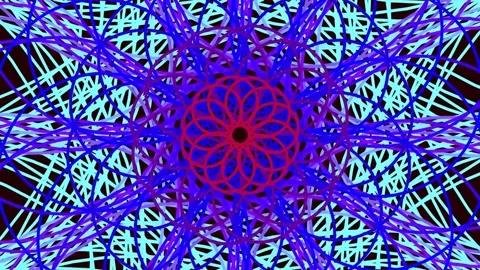 Abstract glowing fractal geometry background loop in cosmic purple blue 動画素材 341056902