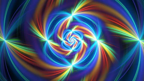 Abstract glowing fractal shapes changes with rotation on dark. 스톡 동영상 330103154